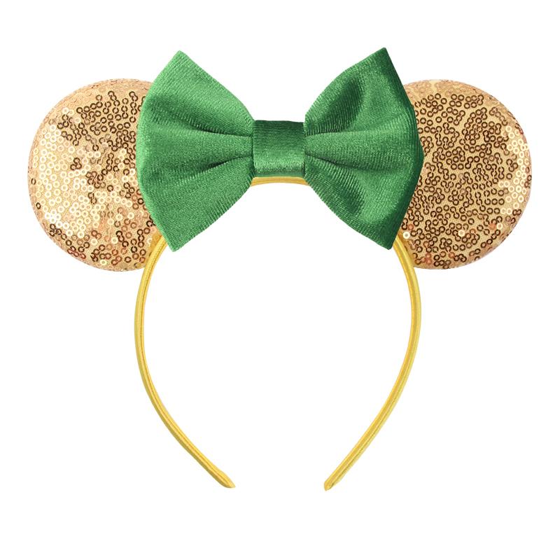 Mode St. Patrick Glitzer Mausohren Stirnband Mädchen Pailletten Haarschleife Festival Haarband Party DIY Haaraccessoires Mujer