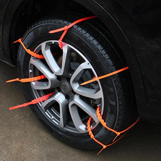 10Pcs Universal Anti-Skid Snow Tire Chains Easy Install Reusable Anti Snow Chains Ice-Breaking Traction Cables