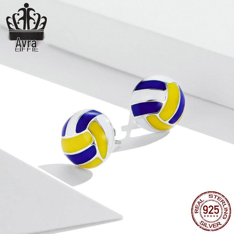 Aifle Sterling Sølv S925 Volleyball Øredobber - Enkelt Motedesign