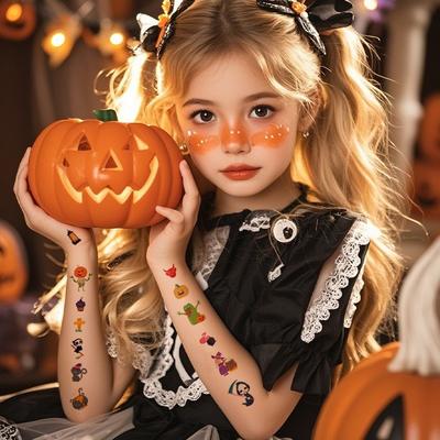 New Children's Cartoon Halloween Tattoo Stickers Waterproof and Sweatproof Party Fun Temporary Stickers