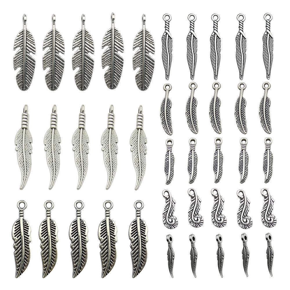 Cross-Border Hot Sale Retro Alloy Leaves Necklace Earrings Pendant DIY Jewelry Accessories Manufacturers