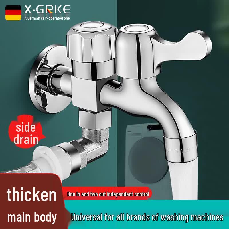X-GRKE Washing Machine Dual Outlet Faucet Splitter