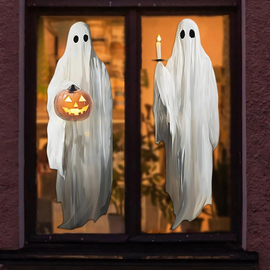 Large Size Glass Window Electrostatic Sticker Halloween Pumpkin Window Sticker Party Electrostatic Type