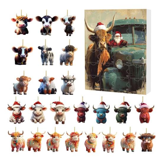 2025 Christmas Advent Calendar 24 Days Funny Cow Countdown Box