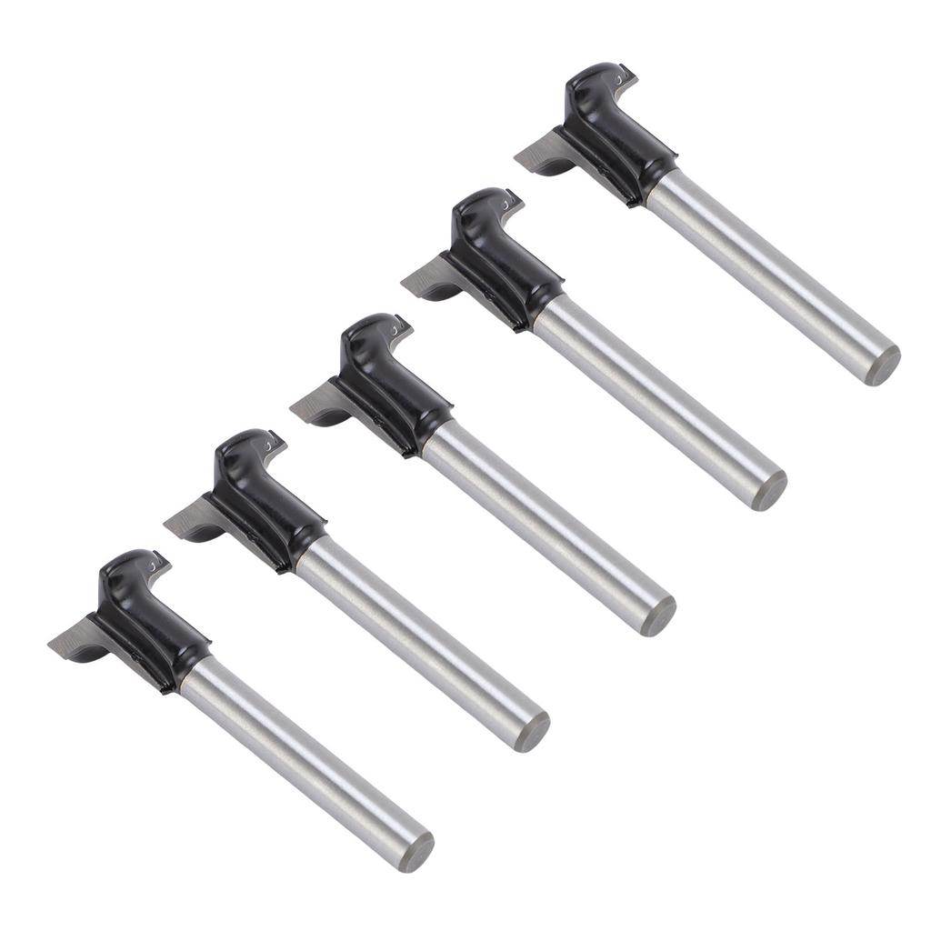 5Pcs Arc Bending Router Bit Cemented Carbide T Type 2 in 1 Router Bit for Wooden Door Closet
