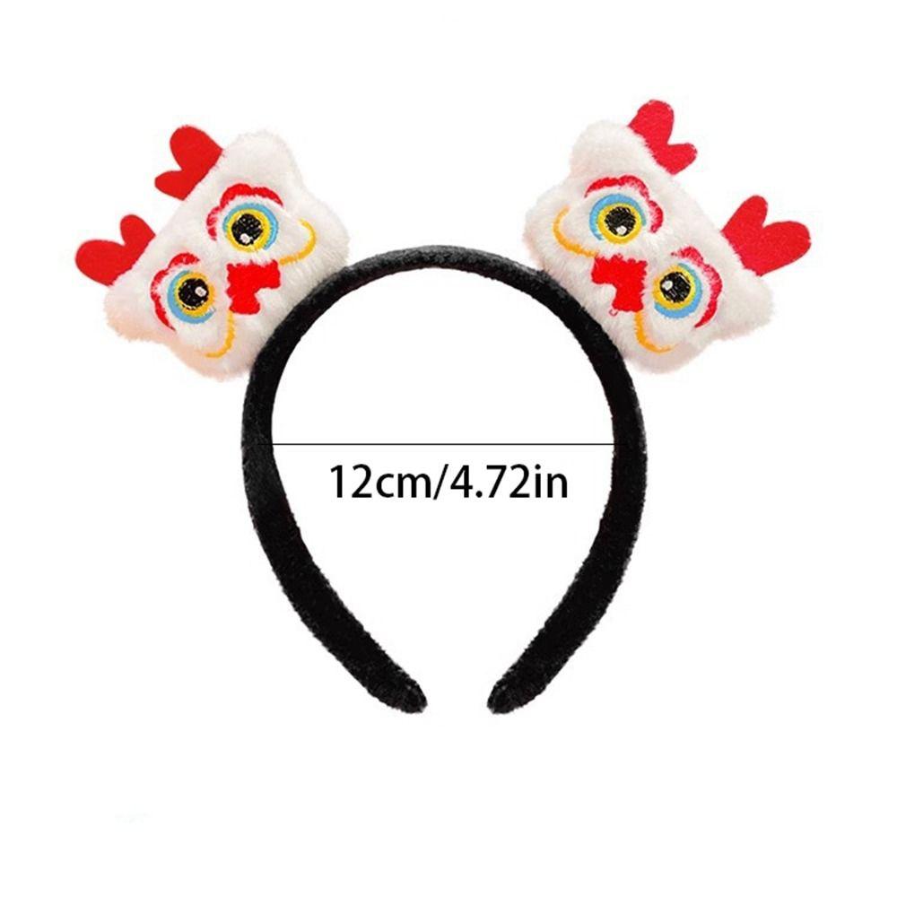 Red Hairband 2024 Happy New Year Headband Lion Dance New Year Headdress  New Year Gift