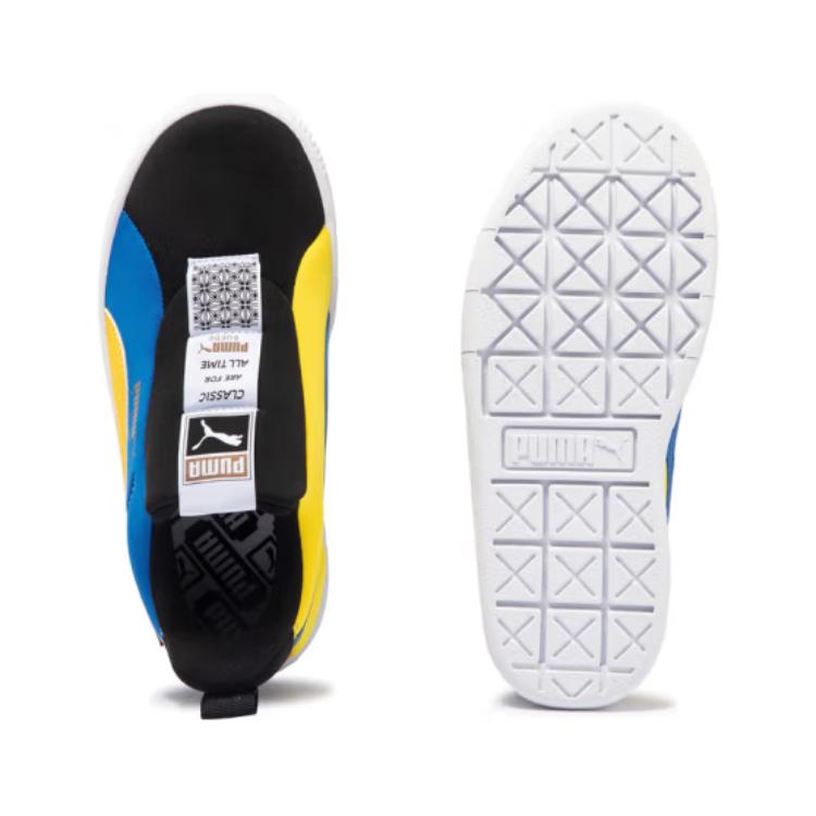 Puma Joyflex Sliptech Retro Casual Low-Top Kids Skate Shoes Kids Sneakers Black Blue Yellow 401140-04