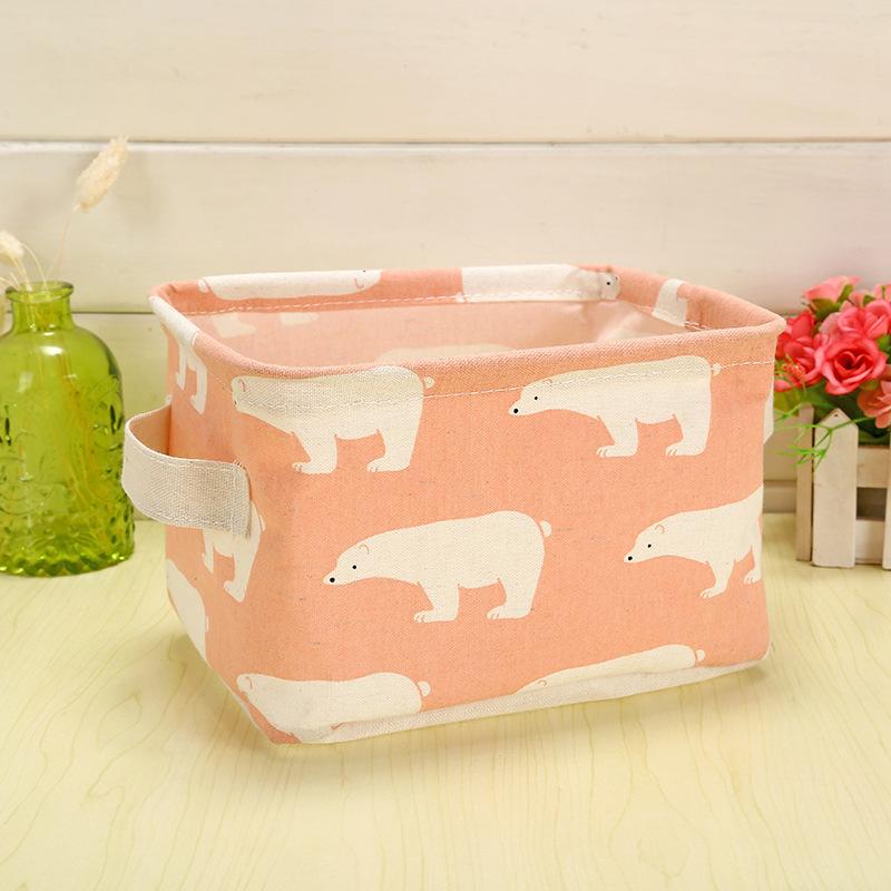 Fabric Cotton Linen Storage Small Square Box Desktop Debris Storage Basket Storage and Sorting Portable Storage Basket Storage Basket
