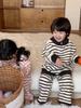 Kids' Coral Fleece Pajamas: Striped Zipper Parent-Child Set for Autumn and Winter