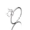 Mori Style Cute Elk Pearl and Diamond Antler Ring – Christmas Gift for Women