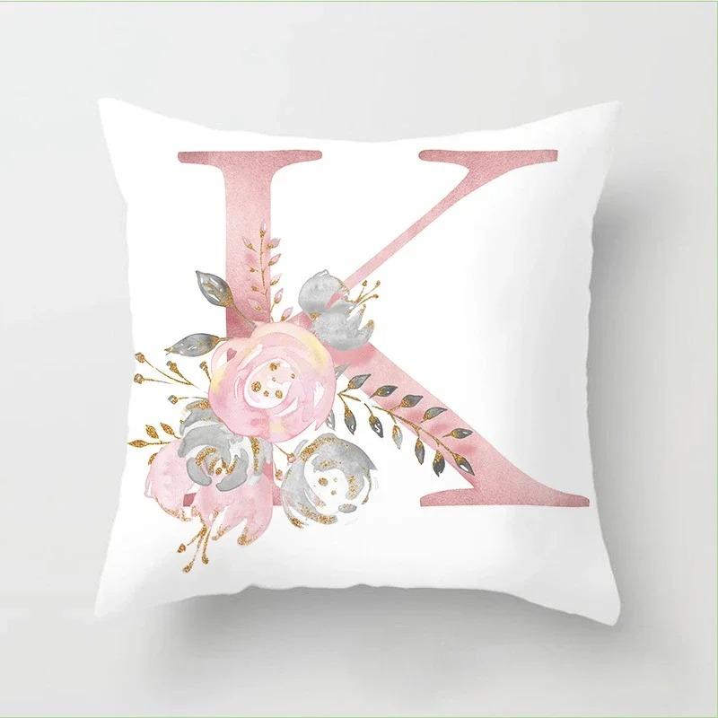 Pink Letter Printed Pillow Cover Pillow Cover Sofa Cushion Decorative Pillow Cover