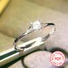 Minimalist Brilliant Cubic Zirconia 925 Sterling Silver Wedding Rings for Women Simple and Elegant Engagement Rings Jewelry