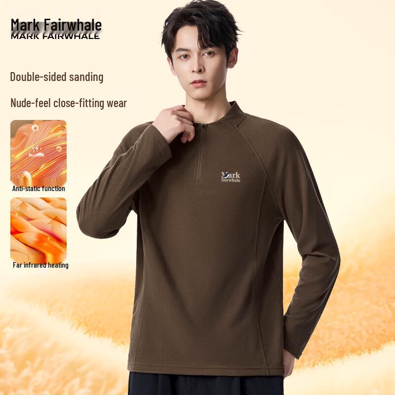 

Mark Fairwhale Men s Half-Zip Fleece Thermal T-Shirt M