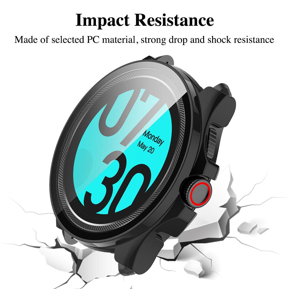 Glass+Hard Case for TicWatch Pro 5 Screen Protector Tempered Glass All-around Bumper Protection Cover Shell Accessories