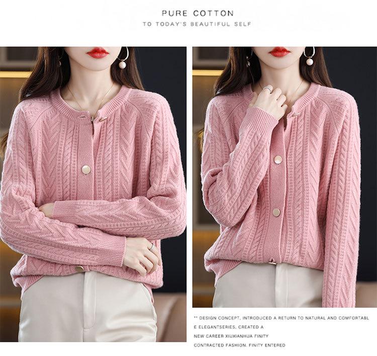 Damen Rundhals Verdickter Wollpullover - Herbst/Winter Koreanische Mode, Lockere Passform, Schlankmachende Lässige Strickware.