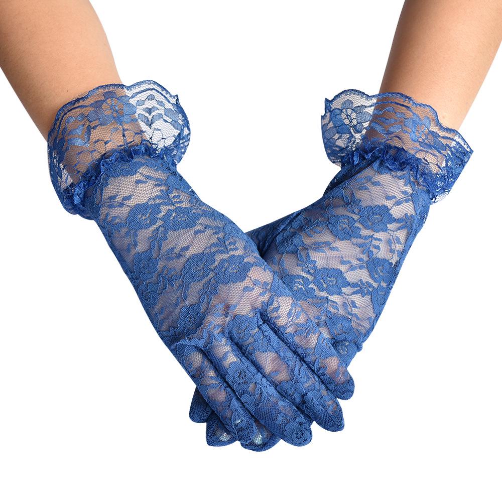 Elegant Lace Black Short Gloves - Summer Bridal, Driving, Cycling, Sun Protection