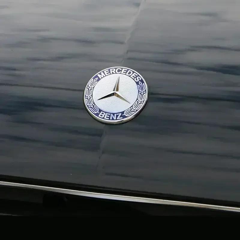 For Benz S-W22Car Engine Logo Metal Flat Hood Emblem Front Badge Accessories For Mercedes Benz AMG W204 W205 W203 W211 W212 W213 W201 W210