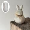 Resin Mold Striped Rabbit Ornament Epoxy Resin Dropper Silicone Mold DIY Easter Rabbit Candle Gypsum Clay Ornament Mold