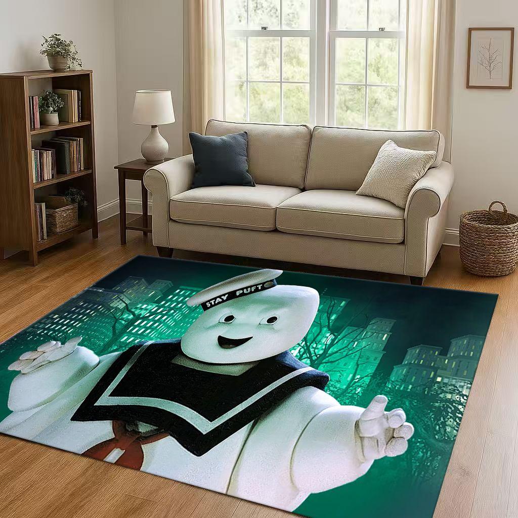 3D Horror Movie G-Ghostbusters Cartoon Living Room Non-Slip Area Rug Carpet for Bedroom Playroom Sofa,Easy Clean Home Doormat