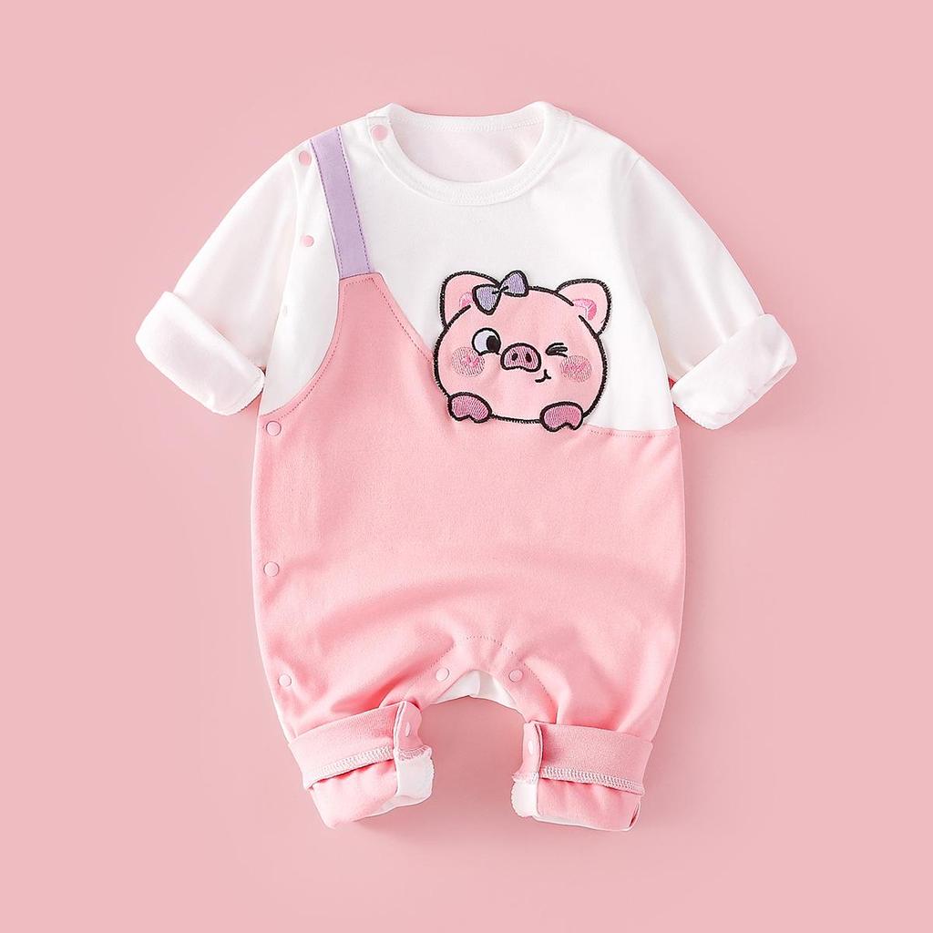 Newborn Unisex Cotton Rompers: Long Sleeve Onesies for Spring & Autumn