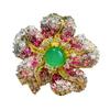 Emerald Diamond Floral Brooch - Luxurious High-End Elegant Jewelry Gift