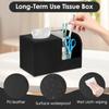 PU Leather Tissue Box Cover with Remote Holder Multifunctional Tissue Box Decorative Tissue Pen Remote Organizer for Home/Office