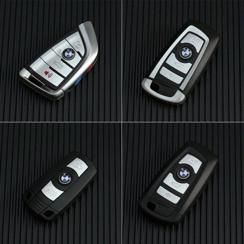 4Pcs 11/14MM Car Key Shell Sticker 3D Aluminum Auto Key Remote Fob Decals For BMW X3 X5 E46 E90 E60 F10 F30 E39 E36 F20 E87 E92 nlxk36