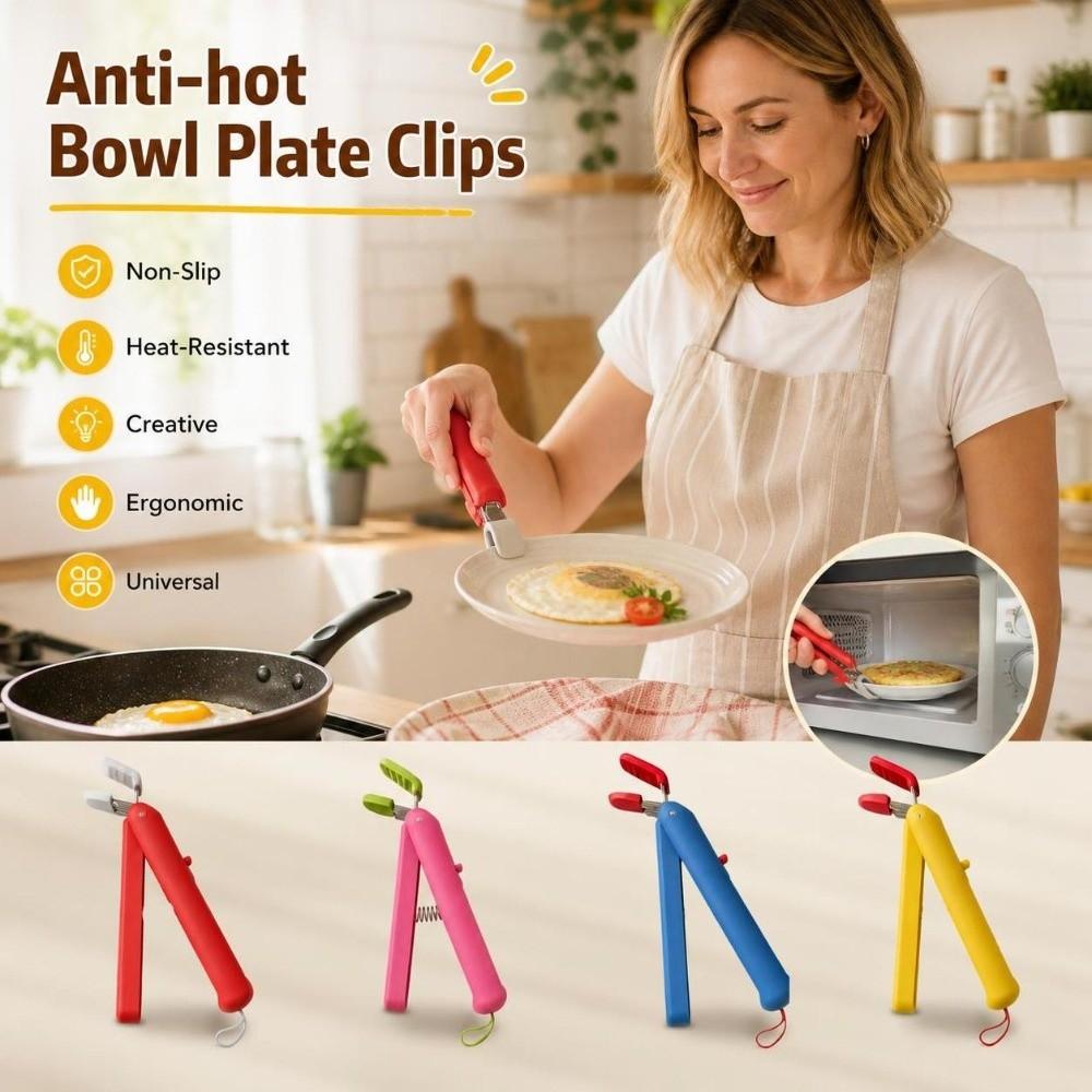 Non-Slip Anti Scalding Clip Heat-Resistant Dish Lifter Clamp Hot Bowl Gripper Kitchen Use