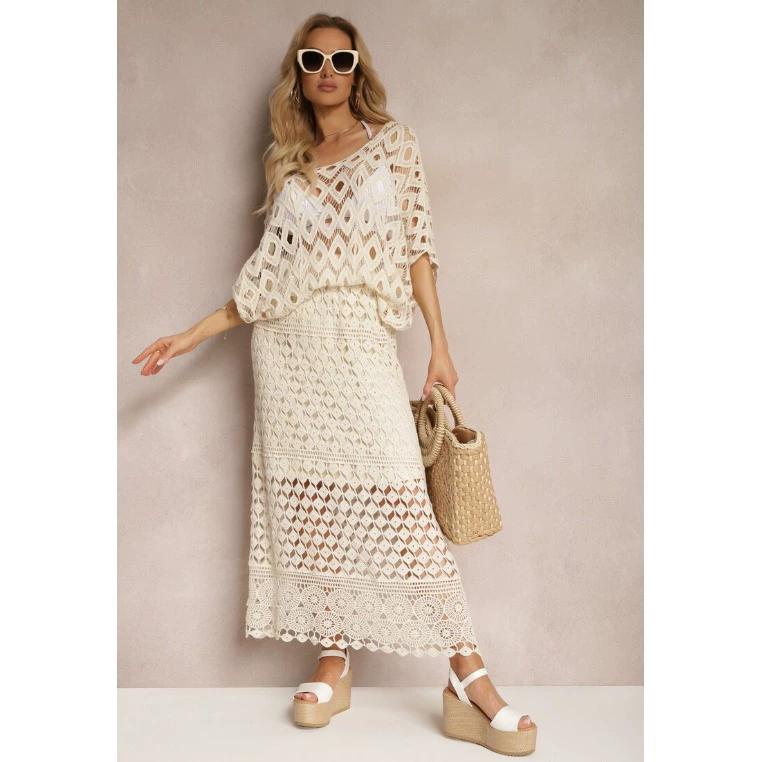 DIMANAF 2025 New Short T-Shirt Women Knitting O-Neck Hollow Summer Style Basic Tops Tees Loose Clothing