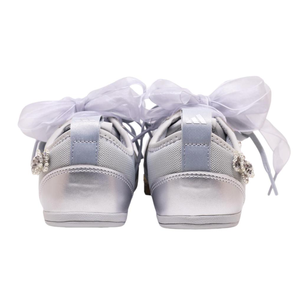 adidas Diona Ballet Fabric Slip Resistant Abrasion Resistant Low Top Skateboard Shoes Women's Silver JR7319(TeamF-)