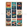 Sea Food Mariaflaviane Metal Sign Living Room Customized Party Decoration Designing Tin Sign Poster