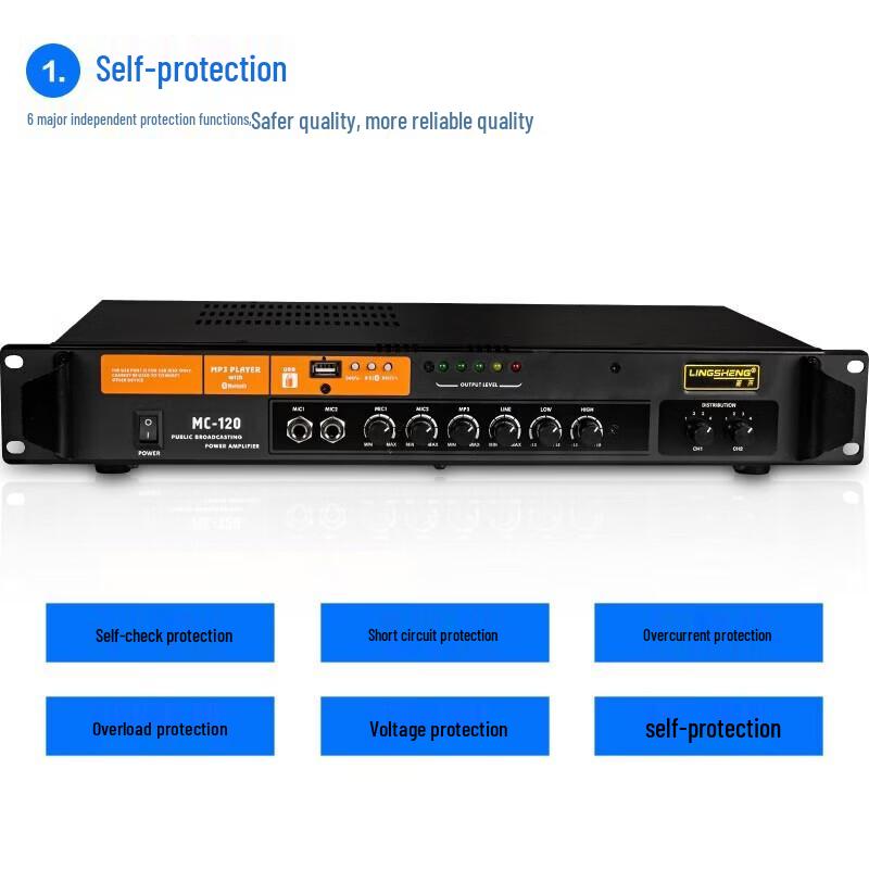 LINGSHENG Bluetooth PA System Power Amplifier CN Plug (adapter Included)
