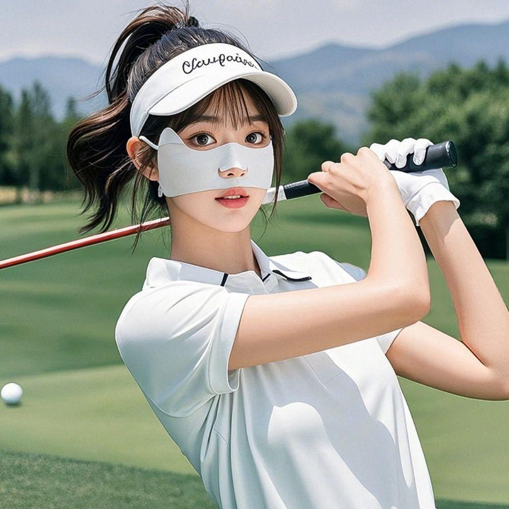 Thin Summer Face Cover Sunscreen Face Scarf Face Gini Mask Elastic Ice Silk Sunscreen Mask  Sports
