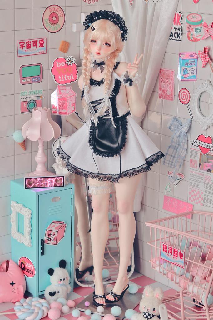 HAMRETHYPPZ 1/4 1/6 1/3 BJD Ball Jointed Doll Dress, Doll Costume, Maid Outfit, Maid Suit, Cute Dress, Sexy Skirt (Head and Body Not Included) (1/4)