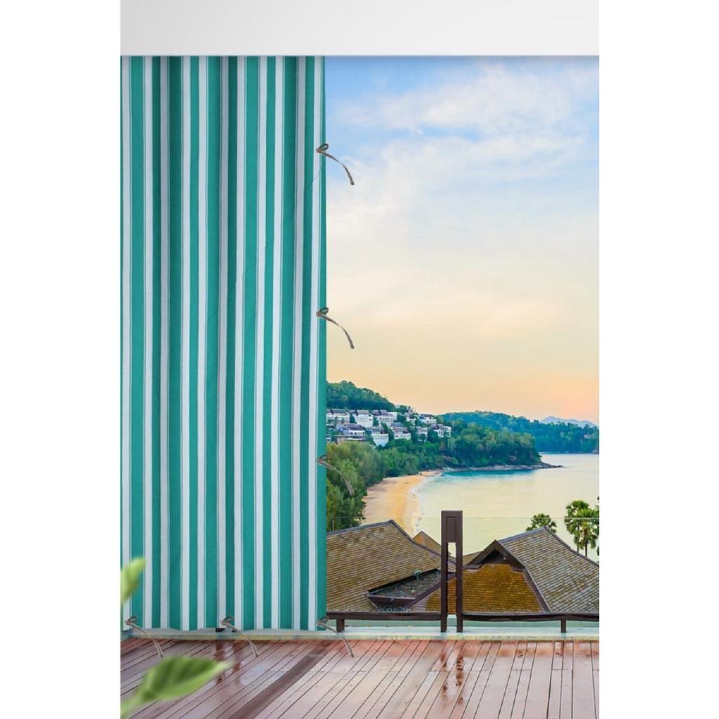 Enxboy Option mit Enxboy Option Balkonvorhang Balkon Twande Grün Weiß-