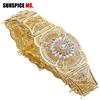 Gold Color Elegant Belt for Women Ethnic Wedding Dress Jewelry Crystal Belly Chain Gift