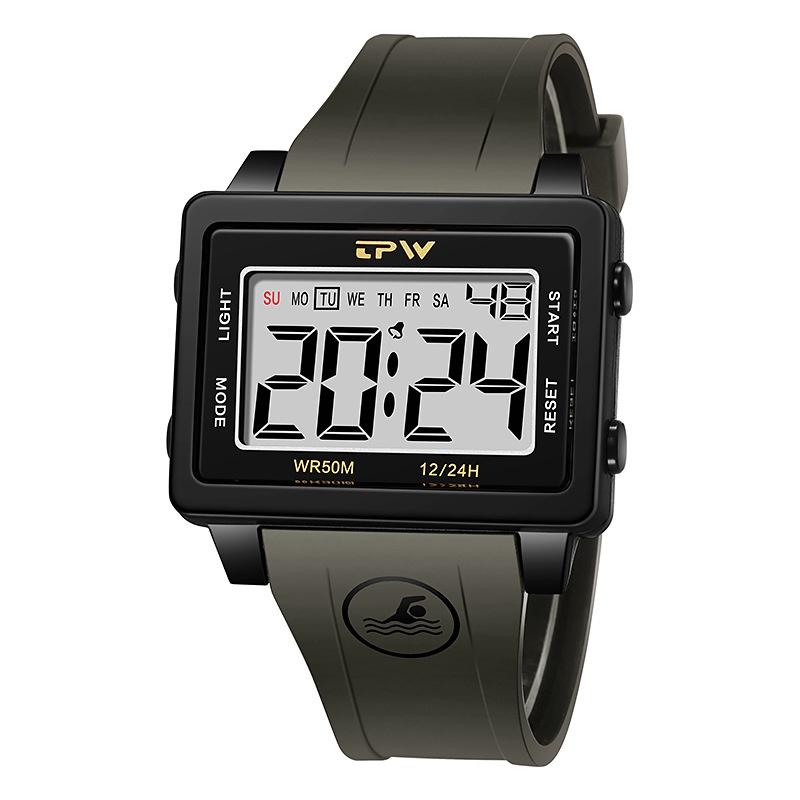 Tpw Waterproof Brand Multifunction Fashion Mens Watch With Silicone Strap Live Broadcast Dropshipping Explosive