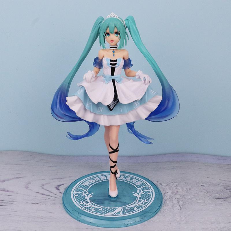 Hatsune Miku Anime Figure Pink Dress Sitting Posture PVC Model Action Toys Cherry Pink Cherry Blossom Decoration Collect Gifts