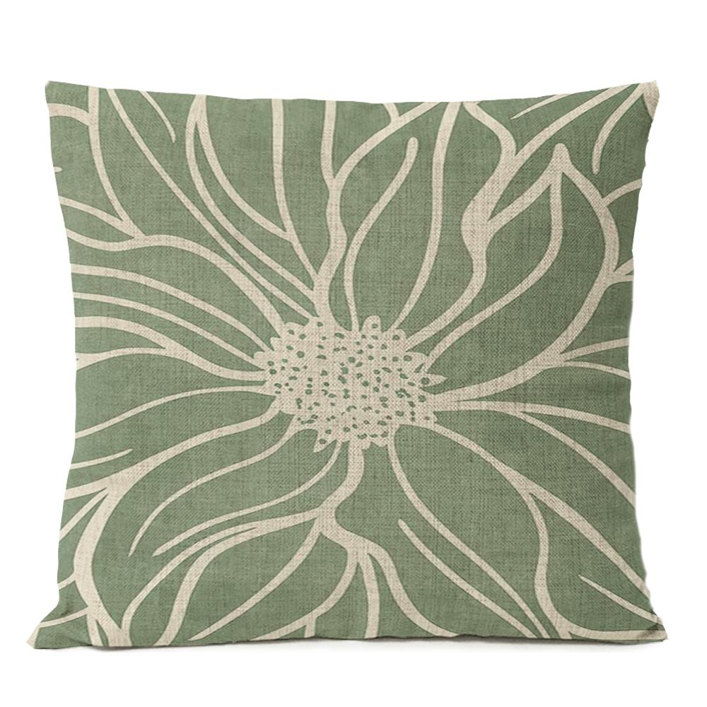 Boho Geometric Leaves Floral Pillow Case Home Decor Moon Sun Flowers Linen Throw Cushion Cover Decoration Sofa Pillowcase