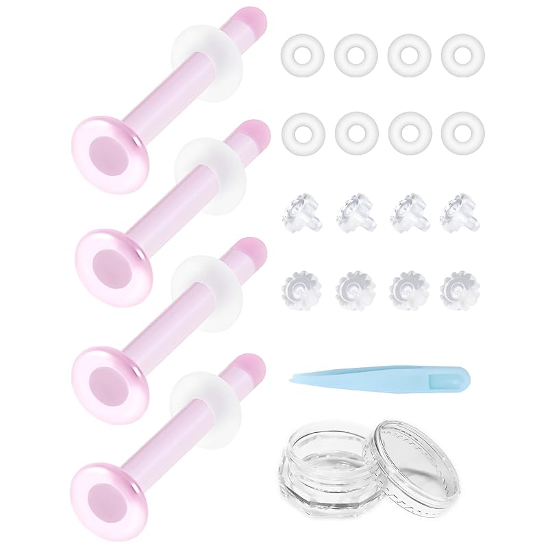 

transparent earrings glass earrings Tempered glass [4 earrings + 8 flower-shaped catches + 8 o-catch] transparent glass earrings Transparent first