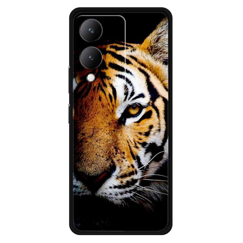 Fundas For Vivo Y17s 4G Case Silicone Wolf Lion Soft TPU Phone Covers for Vivo Y17s 2023 Y 17s Bumper Coque for VivoY17s Black