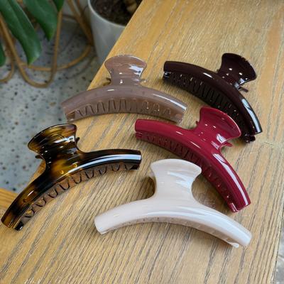 Large 15cm Hair Claw Clip French Butterfly Clasp Updo Holder Jelly Colors Minimalist Hair Accessory for Women Non-Slip Grip