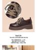 Women's Fashion Leather Loafers: Non-slip, Thick Sole, Lace-up, Casual, Versatile Shoes for Spring and Autumn.