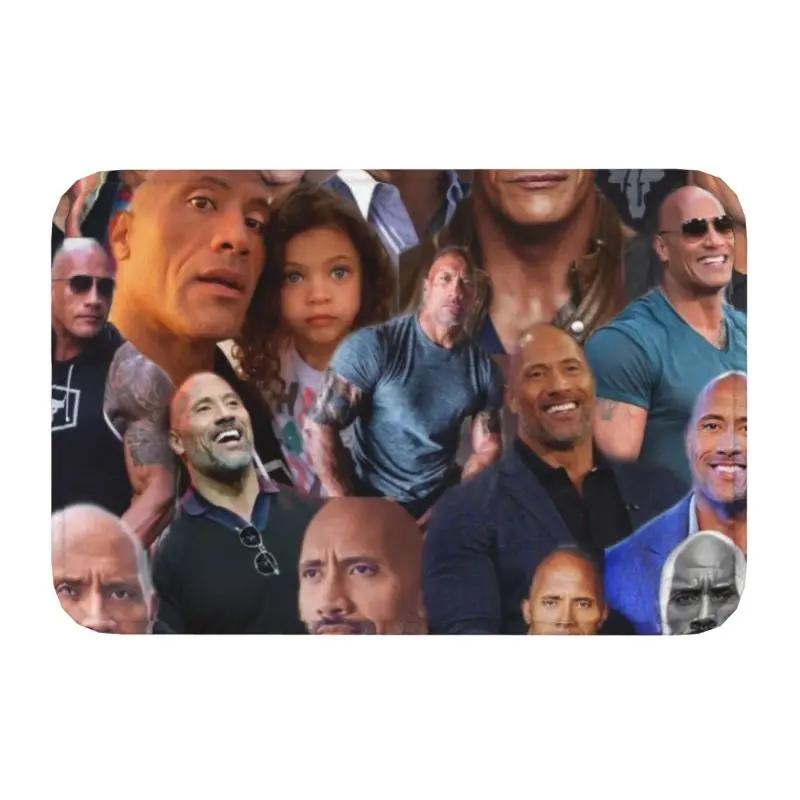 The Rock Dwayne Meme Front Door Mat Anti-Slip Outdoor Quick Dry Doormat Kitchen Bedroom Entrance Rug Carpet