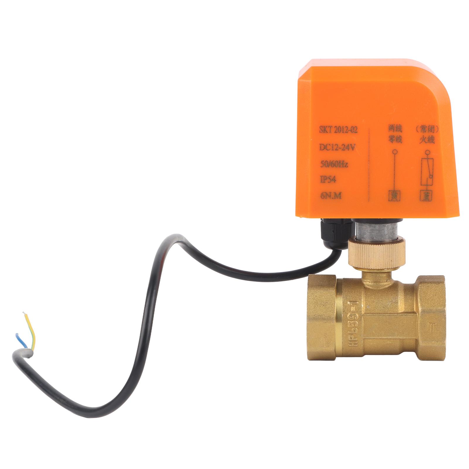 2 Way Electric Ball Valve 2 Wire Brass Motorized Mechanical Equipment DC12 24V DN25