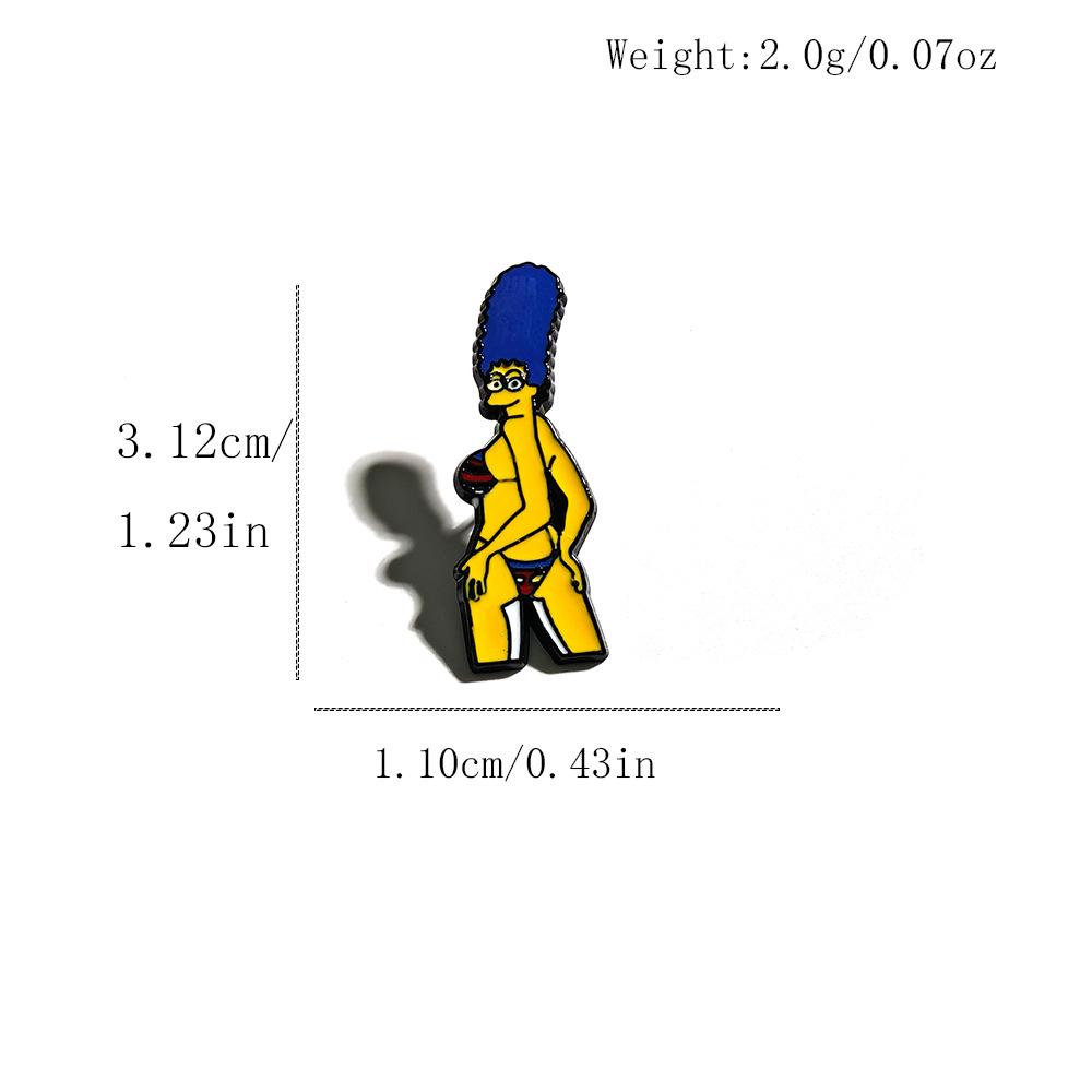 The Simpsons Cartoon Brooch: Cute and Funny Metal Pin Badge for Clothing Decoration