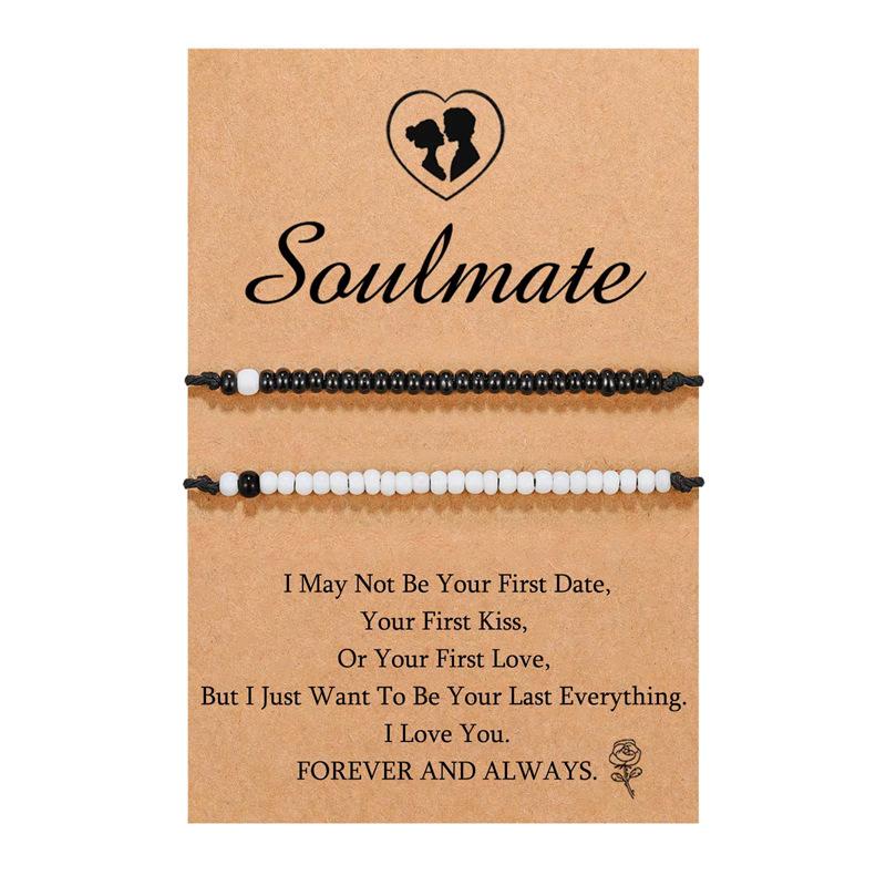 JYL TS Bracelet  Bohemian Morse Code Weave With Card Invokes Mystery & Connection