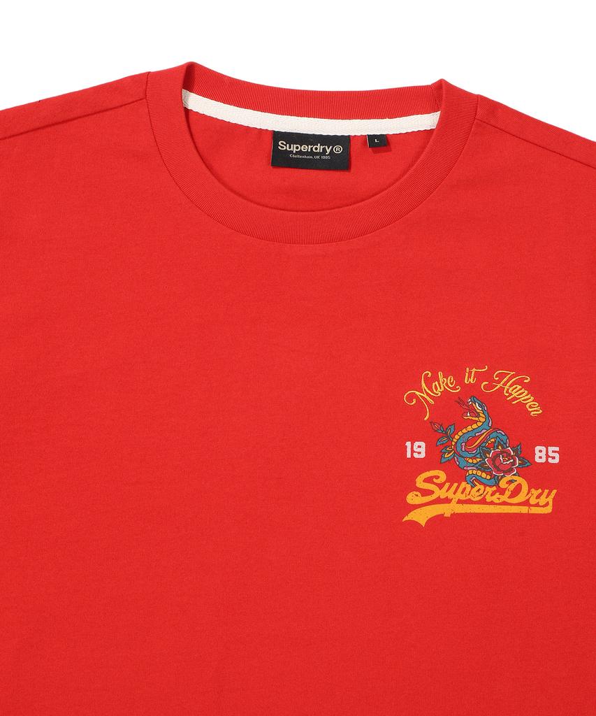 Syupeodeulai Snake Small Logo T-Shirt Red