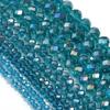 3 4 6 8 10 mm Rondelle Kristal Kralen Pauwblauw Platte Geslepen Glazen Kralen Losse Kralen Voor Sieraden Maken DIY Armbanden Ketting