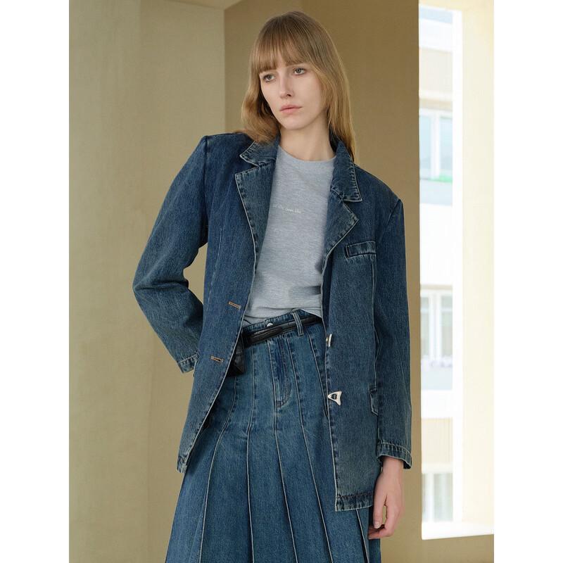 ELLE French Denim Blazer Jacket